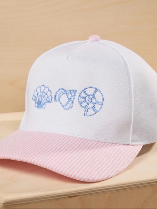 Altar'd State Accessories - Altar'd State Shells Stripes Trucker Hat Pink Snapback